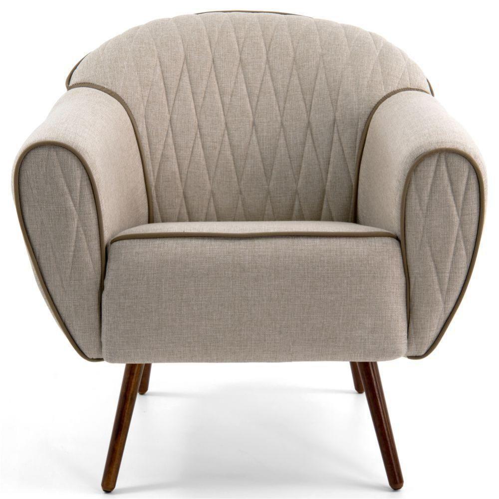 Kit 02 Poltronas Com Nina D02 Bege Rústico D-470 - 4