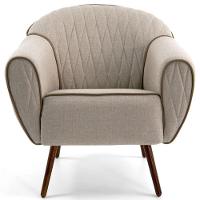 Kit 02 Poltronas Com Nina D02 Bege Rústico D-470 - 4