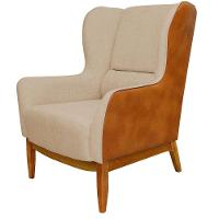 Kit 02 Poltronas Milena D02 Bege C-129 Marrom - 6