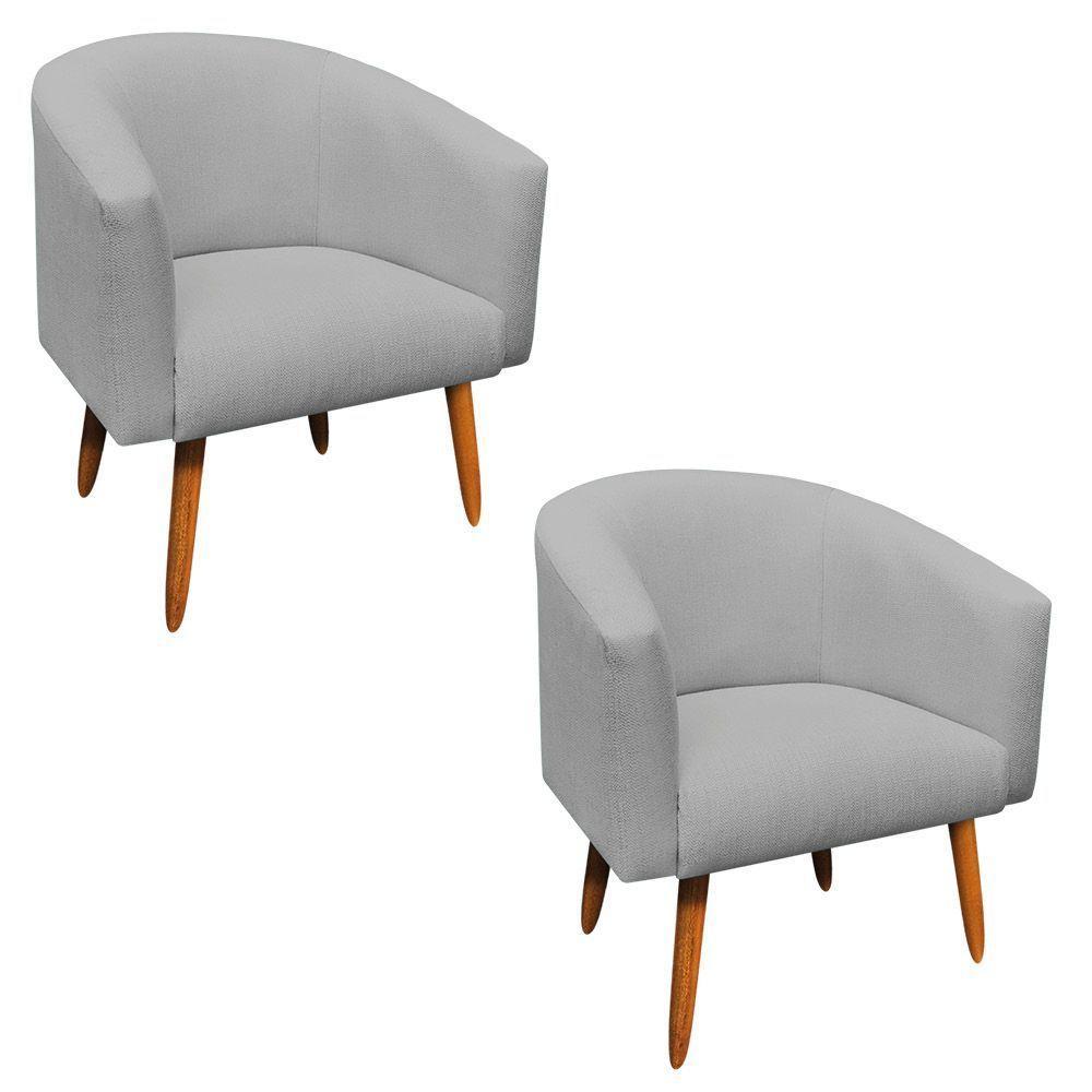 Kit 02 Poltronas Stella Linho Grafite A26 - 1