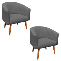 Kit 02 Poltronas Stella Linho Grafite A26 - 3