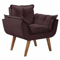 Poltrona Opalla 1 Lugar Base Palito Marrom - 1