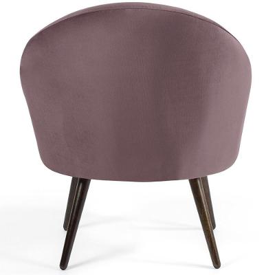 Kit 2 Poltronas Decorativas Fixa Pés Palito Rafa D02 Veludo Rosê Rosê Lyam Decor