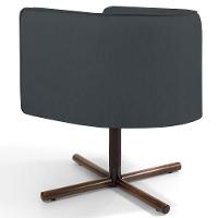 Kit 02 Poltronas Giratória Base X Veludo Cinza C-317 - 3