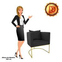 Poltrona Paola Suede Preto Base Metálica Dourado Drossi