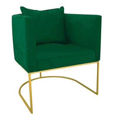 Poltrona Paola Suede Base Metálica Dourado verde