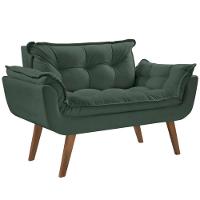Poltrona Opalla 1 Lugar Suede Verde - 1