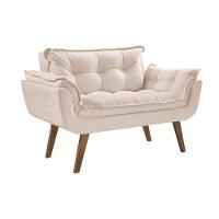 Poltrona Opalla 2 Lugares Pé Palito Bege - 1