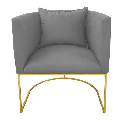 Poltrona Paola Suede Base Metálica Dourado grafite