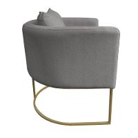 Poltrona Paola Linho Base Metálica Dourado grafite A26