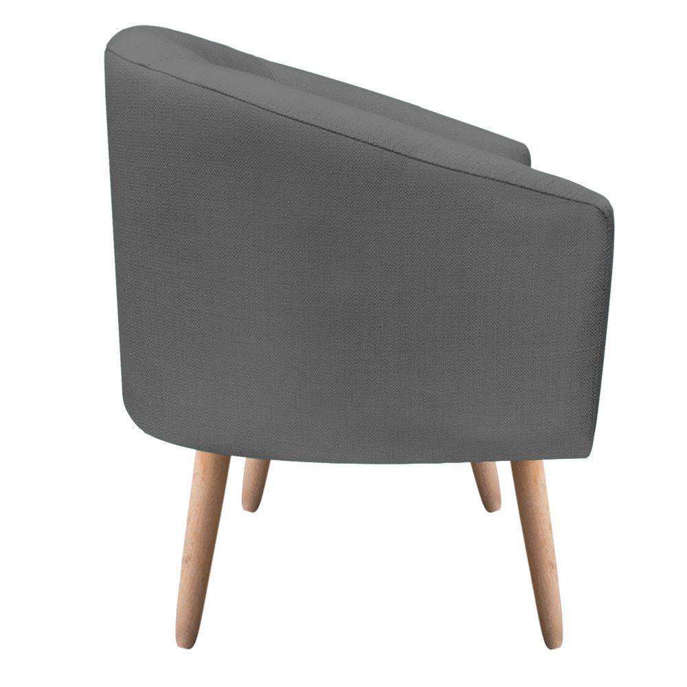 Kit 02 Poltronas Stella Linho Grafite A26 Natural - 10