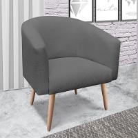 Kit 02 Poltronas Stella Linho Grafite A26 Natural - 8