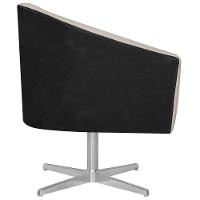 Kit 02 Poltronas Luiza Base Giratória De Metal Factor Preto E Linho Bege - 3