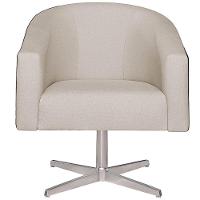 Kit 02 Poltronas Luiza Base Giratória De Metal Factor Preto E Linho Bege