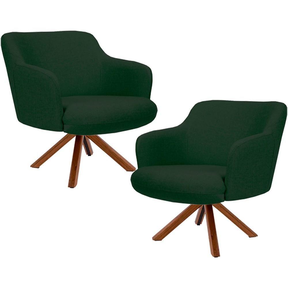 Kit 02 Poltronas Jade D02 Verde C-117 - 1