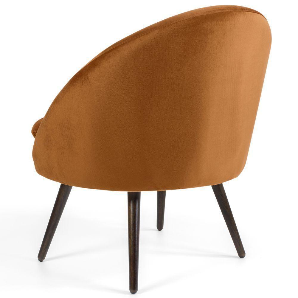 Kit 02 Poltronas Pés Palito Rafa D02 Veludo Telha C-262 - 4