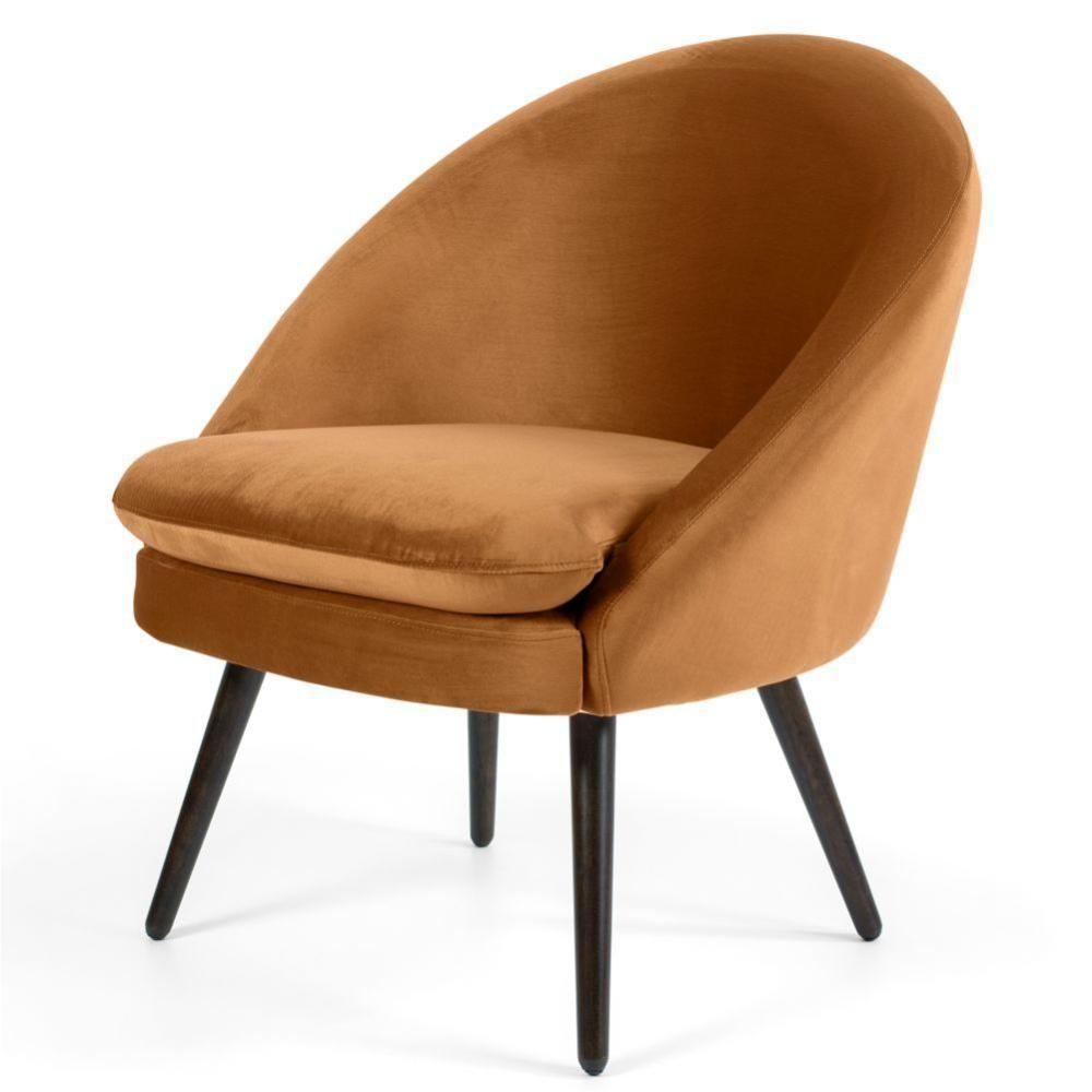 Kit 02 Poltronas Pés Palito Rafa D02 Veludo Telha C-262 - 5