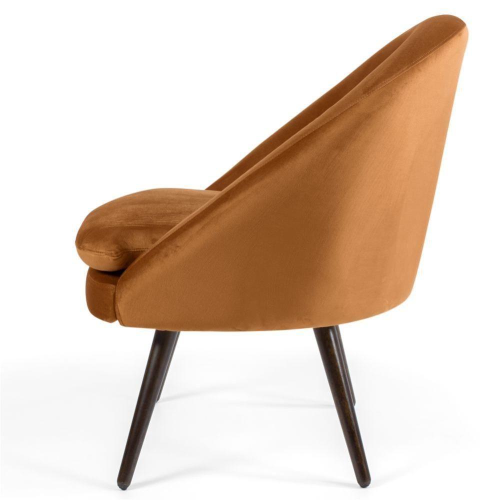 Kit 02 Poltronas Pés Palito Rafa D02 Veludo Telha C-262 - 7