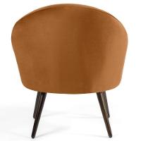 Kit 02 Poltronas Pés Palito Rafa D02 Veludo Telha C-262 - 3