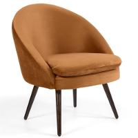 Kit 02 Poltronas Pés Palito Rafa D02 Veludo Telha C-262 - 6