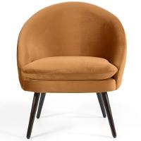 Kit 02 Poltronas Pés Palito Rafa D02 Veludo Telha C-262 - 8