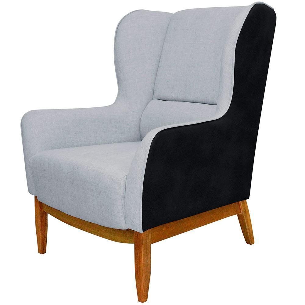 Kit 02 Poltronas Milena D02 Cinza D-315 Preto - 5