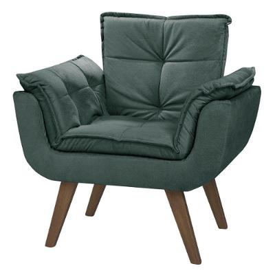 Poltrona Pérola - Suede Tecido Verde