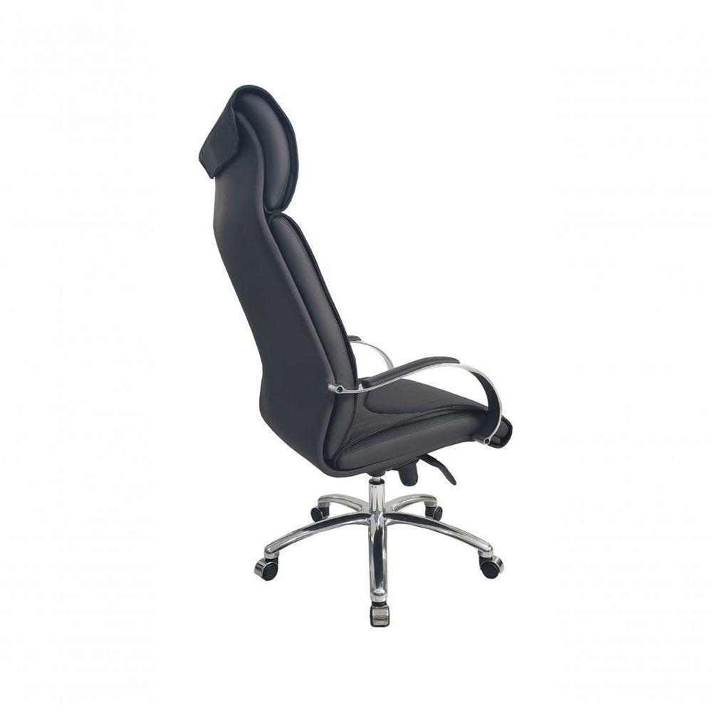 Poltrona Presidente Luxuosa Com Braços Fixos Eiffel Preto - 3