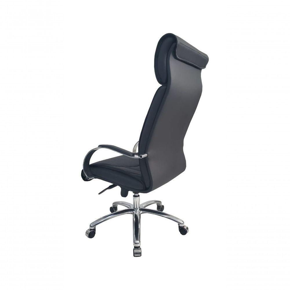 Poltrona Presidente Luxuosa Com Braços Fixos Eiffel Preto - 4