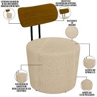 Kit 04 Poltronas Para Sala De Estar Base Fixa Luara M03 Bege - 5