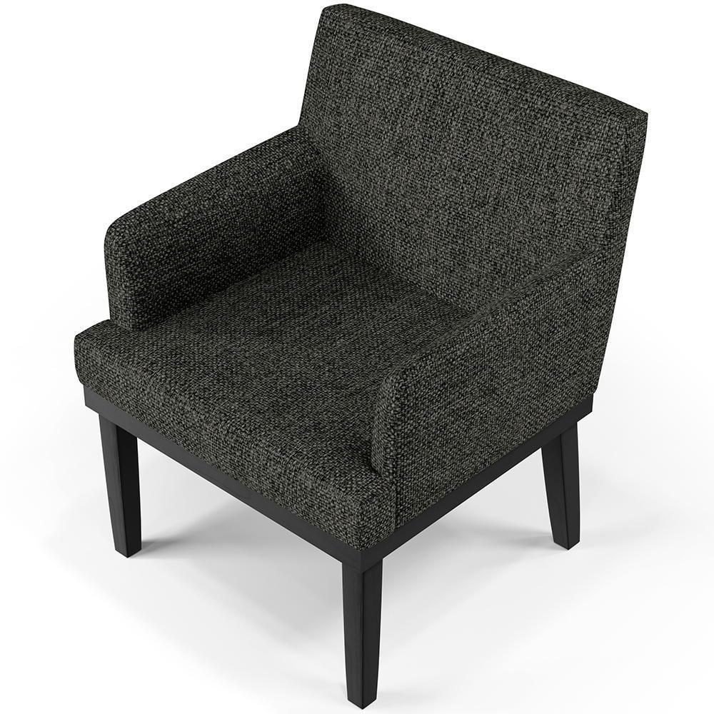 Kit 04 Poltronas Decorativas Sala De Estar Base Preto Beatriz W01 Linho Chumbo - Lyam Decor - 5