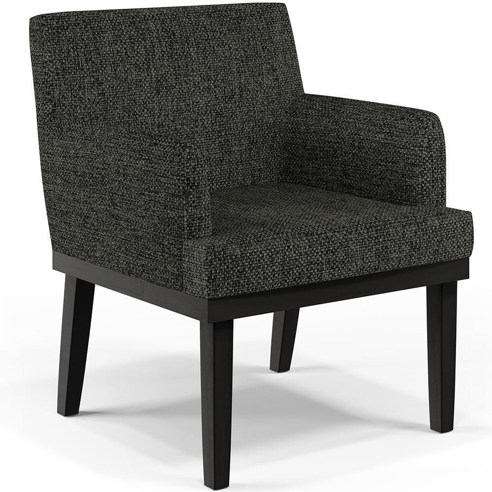 Kit 04 Poltronas Decorativas Sala De Estar Base Preto Beatriz W01 Linho Chumbo - Lyam Decor - 9