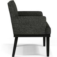 Kit 04 Poltronas Decorativas Sala De Estar Base Preto Beatriz W01 Linho Chumbo - Lyam Decor
