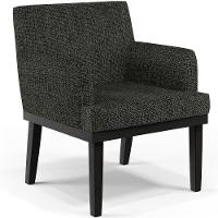 Kit 04 Poltronas Decorativas Sala De Estar Base Preto Beatriz W01 Linho Chumbo - Lyam Decor - 9