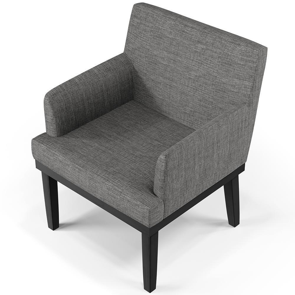 Kit 03 Poltronas Decorativas Sala De Estar Base Preto Beatriz W01 Linho Cinza Escuro - Lyam Decor - 5