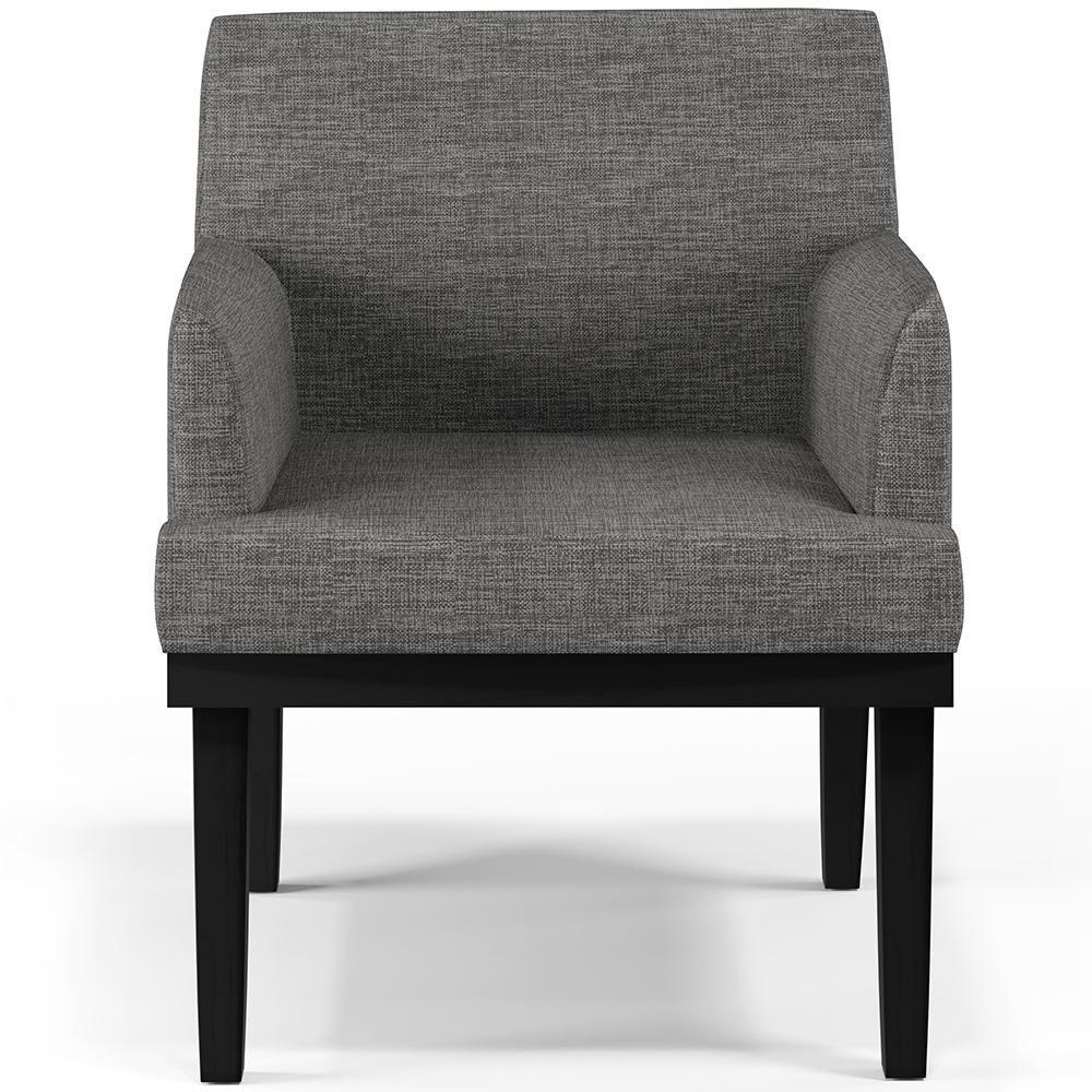 Kit 03 Poltronas Decorativas Sala De Estar Base Preto Beatriz W01 Linho Cinza Escuro - Lyam Decor - 6