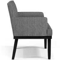 Kit 03 Poltronas Decorativas Sala De Estar Base Preto Beatriz W01 Linho Cinza Escuro - Lyam Decor