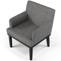 Kit 03 Poltronas Decorativas Sala De Estar Base Preto Beatriz W01 Linho Cinza Escuro - Lyam Decor - 5