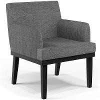 Kit 03 Poltronas Decorativas Sala De Estar Base Preto Beatriz W01 Linho Cinza Escuro - Lyam Decor - 9