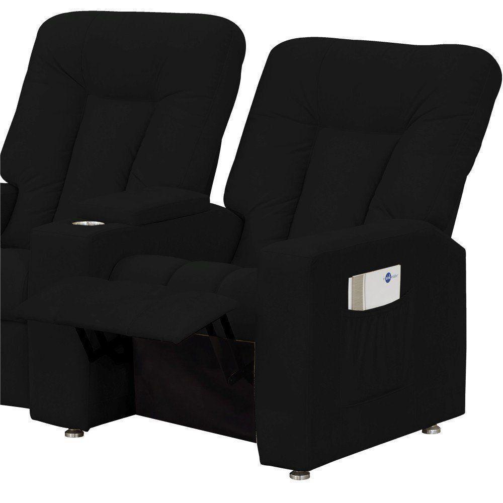 Poltrona Tripla Reclinável Cinema Pena Preto - 3