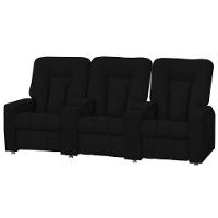 Poltrona Tripla Reclinável Cinema Pena Preto - 1