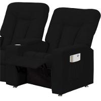 Poltrona Tripla Reclinável Cinema Pena Preto - 3