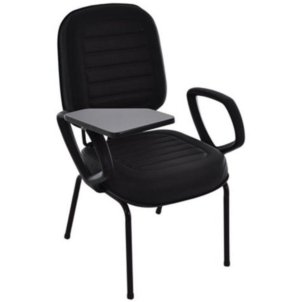 Poltrona Universitária Diretor Linha Blenda Base Fixa Palito Preto - 2