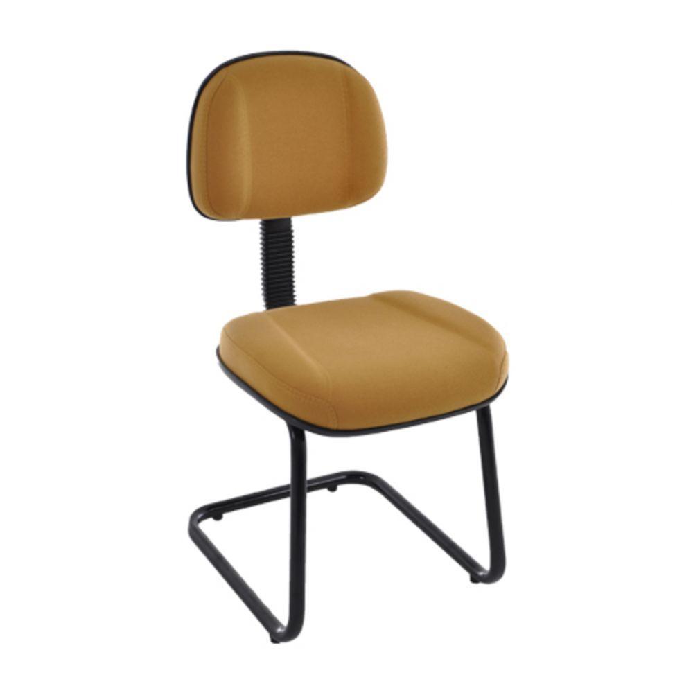 Poltrona Secretária Com Base Fixa Em S Classic Amarelo - 2