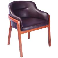 Poltrona Baixa Porto Com Base Em Madeira Tauarí Com Acabamento Amêndoa E Estofado Café - 1