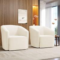 Kit 2 Poltronas Stella Max Veludo Bege Base Giratória - D'rossi - 7