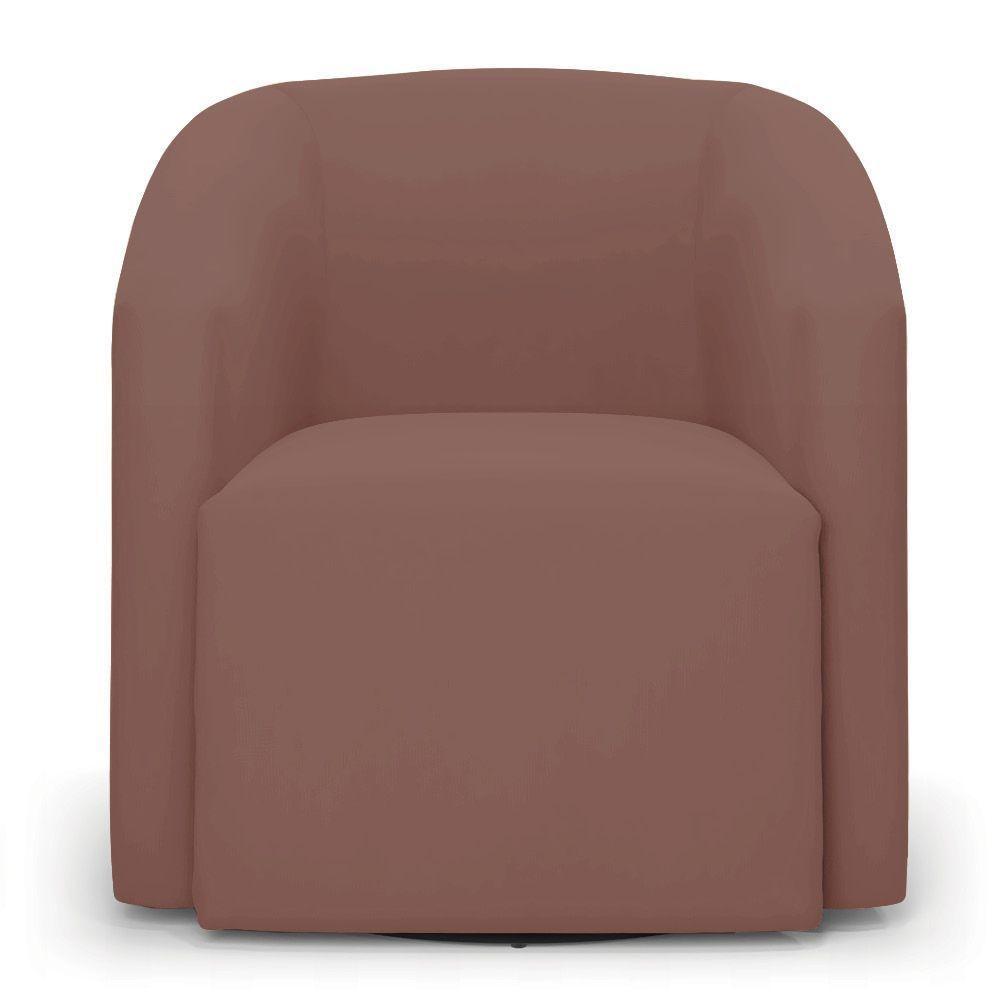 Kit 2 Poltronas Stella Max Veludo Base Giratória - D'rossi Cor Rose - 5