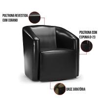 Kit 2 Poltronas Stella Max Corano Preto Base Giratória - D'rossi - 7