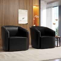 Kit 2 Poltronas Stella Max Corano Preto Base Giratória - D'rossi - 8