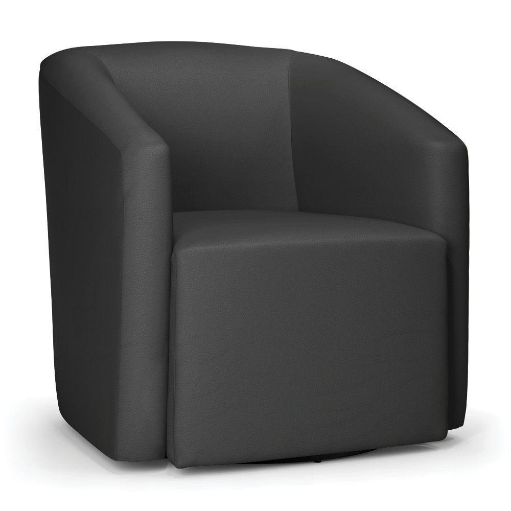 Kit 2 Poltronas Stella Max Corino Preto Base Giratória - D'rossi - 6